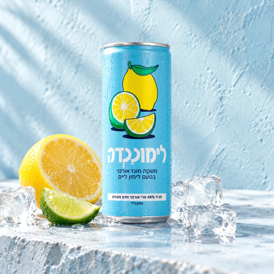 פחיות לימוננדה משקה מוגז אורגני (24 יח' 250 מ"ל) גרופר — גרופר הסדרה המוגזת