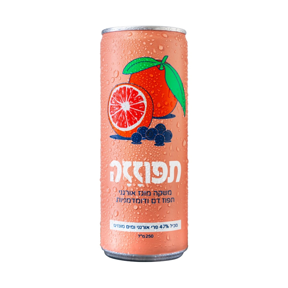 פחיות תפוזזה משקה מוגז אורגני (24 יח' 250 מ"ל) גרופר